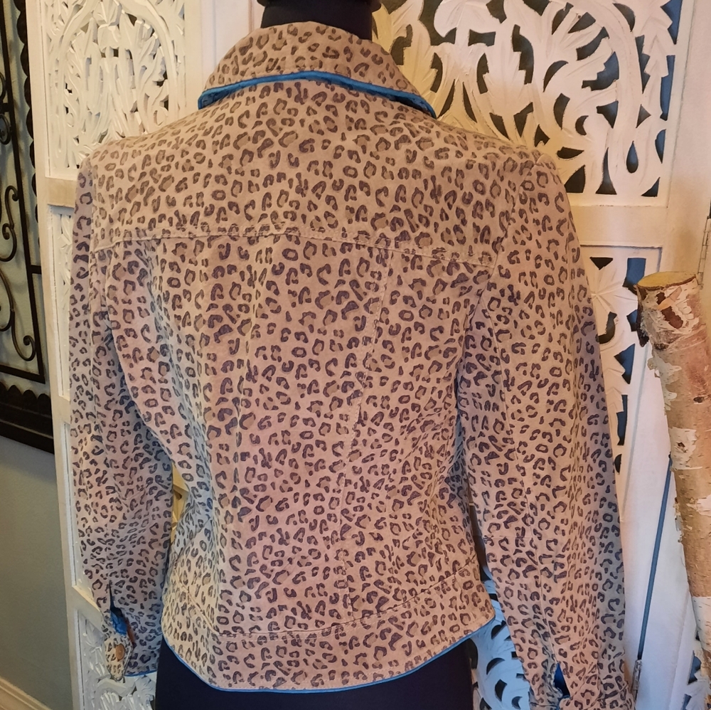 Leopard Print Leather Jacket - image 2